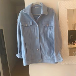 Zara light blue pea coat